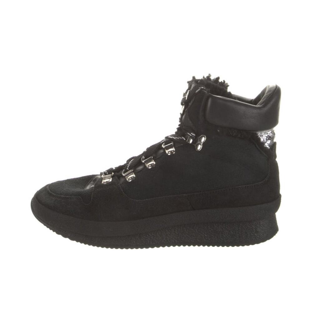 Isabel Marant Outdoor Sherpa Black Boots Hiking Winter Brendta Suede Lug Sole 38 - Picture 3 of 15